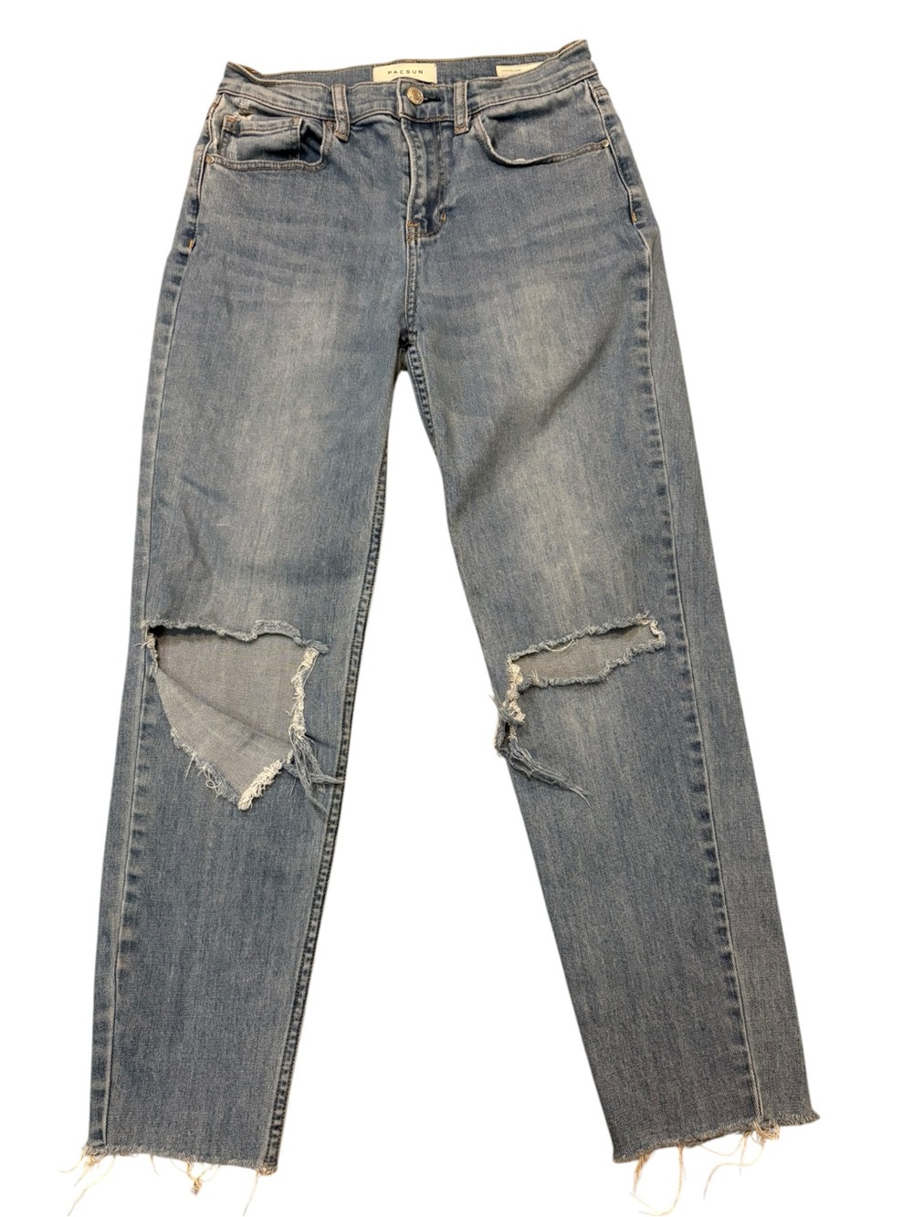 Pacsun Vintage Icon Distressed Knee Straight Leg Jeans. Size 26